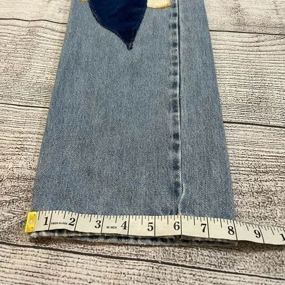 Vintage Levi’s 505 Upcycled Patchwork Distressed Denim Jeans Size 34 - Picture 9 of 15